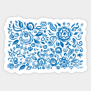 Beautiful folk art floral ornament Sticker